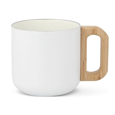 Tasse en céramique à double paroi avec anse effet bambou 330ml