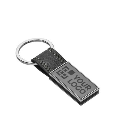 Porte-clefs personnalisé RUBAN en cuir et attache argenté