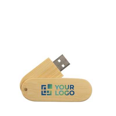 Clé USB 16 Go en bois de bambou - clé USB - mécanisme de rotation