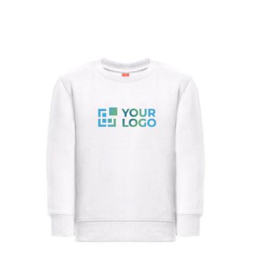 Sweat-shirt en coton et polyester 300 g/m2 THC DELTA KIDS WH avec zone d'impression