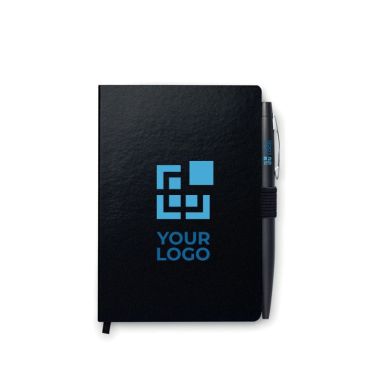 Carnet publicitaire de poche avec stylo couleur  noir