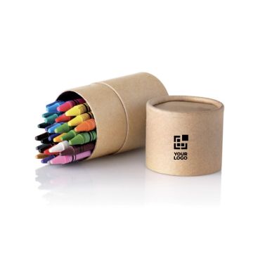 Boîte de 30 crayons cires de couleur à offrir couleur  beige troisième vue