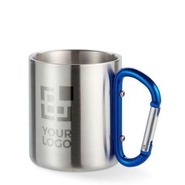 Mug métallique personnalisé avec poignée mousqueton colorée Metalhook