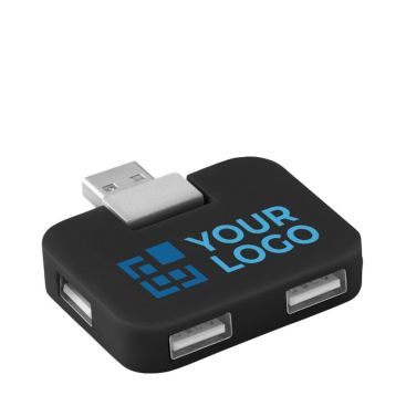 Hub USB personnalisé économique en plastique avec 4 ports USB Cuadrado