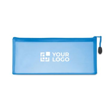 Trousse publicitaire transparent couleur  bleu