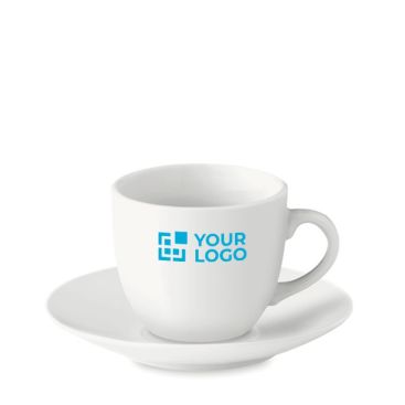 Tasse à café personnalisée avec le logo couleur blanc