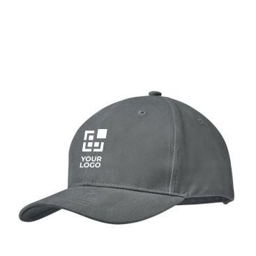 Casquette sérigraphiée de haute qualité vue avec zone d'impression