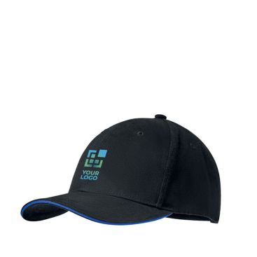 Casquette personnalisée avec logo vue avec zone d'impression