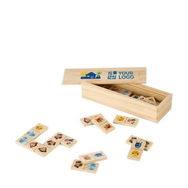 Jeu de dominos personnalisé pour enfant couleur bois