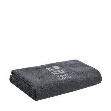 Serviette de plage en microfibre pour les clients vue avec zone d'impression