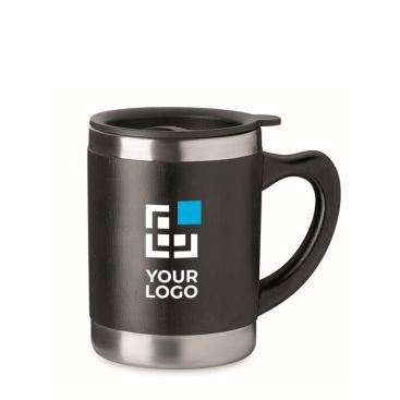 Mug isotherme publicitaire en bambou 300 ml avec zone d'impression