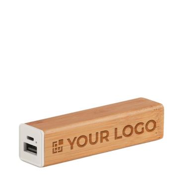 Power Bank personnalisée en bois couleur bois