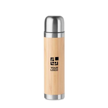 Thermos personnalisable en bambou 400 ml couleur bois