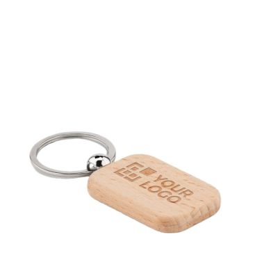 Porte-clés de merchandising rectangulaire en bois Rectwood