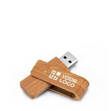 Jolie clé USB personnalisée en bambou avec zone d'impression