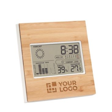 Station météorologique avec boîtier en bambou personnalisable Bamboo