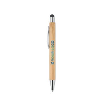 Stylo tactile en bambou, finition chromée, Encre bleue Zurich Bamboo