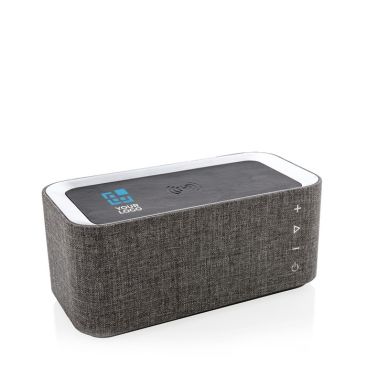 2 en 1 : enceinte et chargeur à induction couleur gris