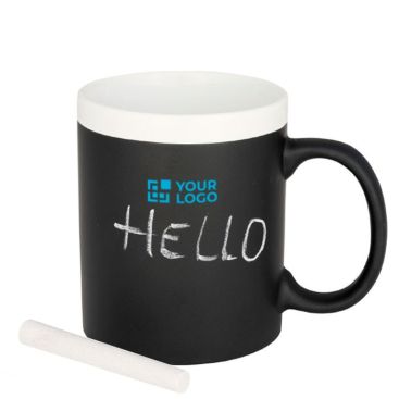 Mug amusant avec ardoise et craie couleur blanc