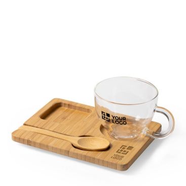 Set personnalisable pour le thé ou le café couleur bois