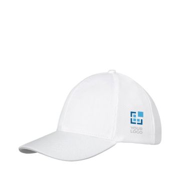 Casquette avec 6 panneaux pour la publicité vue avec zone d'impression