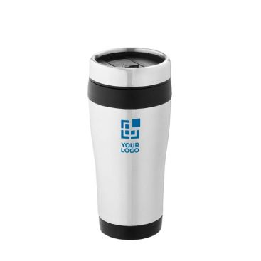 Tasse thermos personnalisée  en acier et plastique 410ml Inox Colors