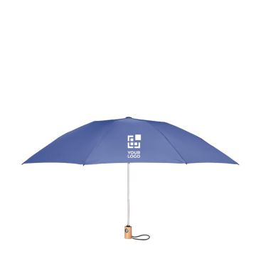 Parapluie pliable et réversible en RPET couleur bleu roi