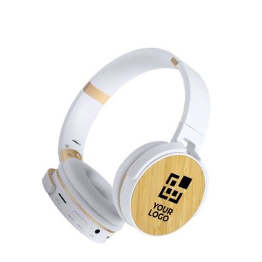 Casque personnalisable en bambou avec zone d'impression