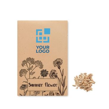 Sachet de graines de fleurs sauvages vue avec zone d'impression