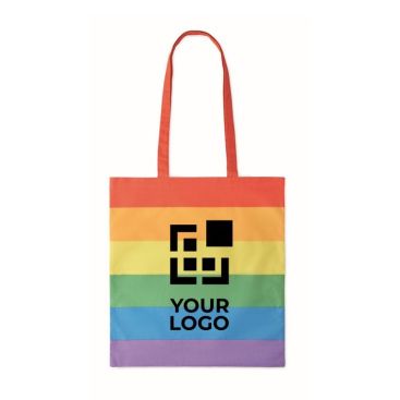 Tote bag personnalisé arc-en-ciel 200 g/m2 vue avec zone d'impression