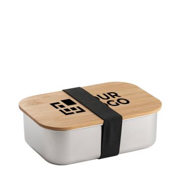 Lunch box hermétique en acier avec couvercle en bambou 800ml Scandi