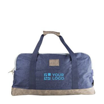 Sac de voyage personnalisé finition denim avec zone d'impression