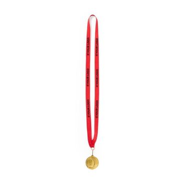 Médaille en métal avec ruban rouge en polyester pour événements Olympe