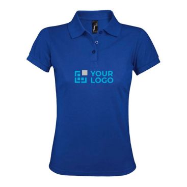 Polo femme polyester et coton 200 g/m2 couleur bleu roi