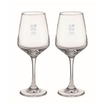 Deux verres à vin personnalisés avec zone d'impression