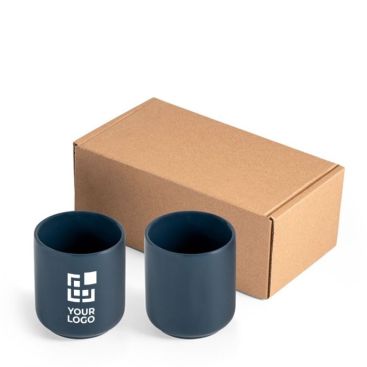 Set de deux tasses avec boîte avec zone d'impression