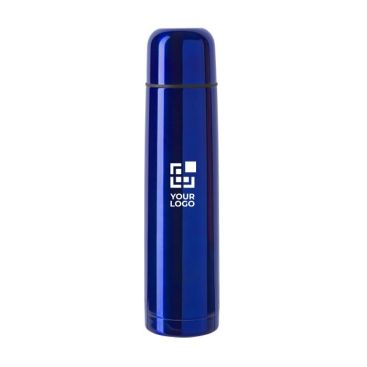 Grande bouteille thermos en acier avec zone d'impression