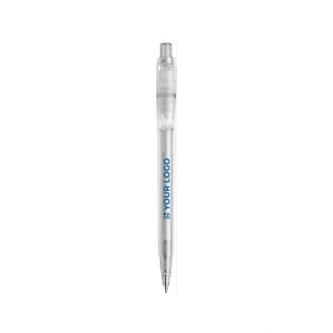 Stylo publicitaire avec encre Dokumental couleur blanc avec logo