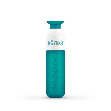 Gourde Dopper réutilisable personnalisée couleur turquoise avec zone d'impression