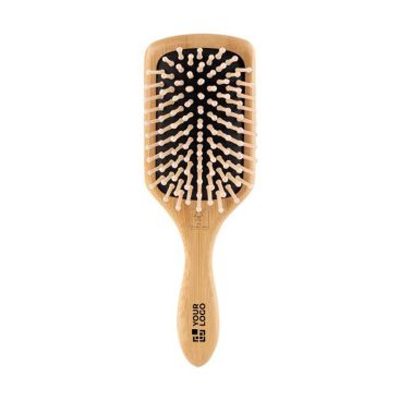 Brosse à cheveux personnalisée avec logo couleur naturel première vue