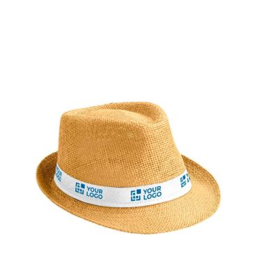 Chapeau moderne en papier de couleur beige avec zone d'impression