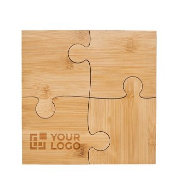 Ensemble de sous-verres 4 pièces de puzzle avec zone d'impression