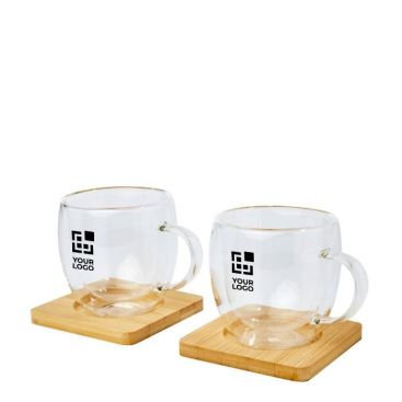 Set de deux mugs en verre à double paroi