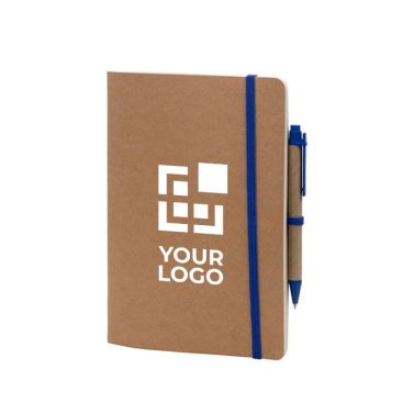 Carnet avec couverture en carton et stylo avec zone d'impression