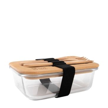 Lunch box en verre avec couvercle et couverts