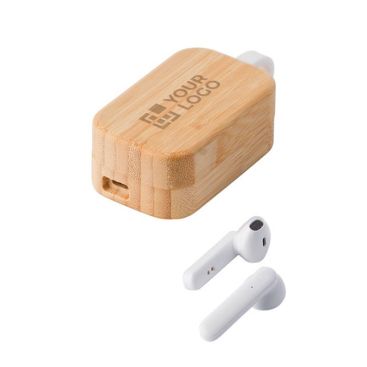 Casque d'écoute Bluetooth 5.0 avec étui en bambou Air Bamboo