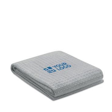 Couverture légère en coton gaufré avec logo et boîte cadeau 300 g/m2