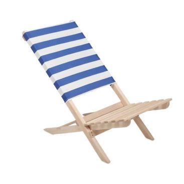 Chaise de plage pliable en bois avec assise basse, poids max. 95 kg vue avec zone d'impression