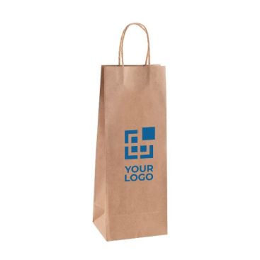 Sac en papier kraft spécial vin à anses torsadées 120g/m²