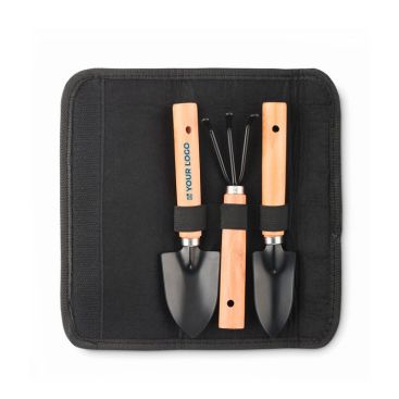 Set de 3 outils de jardinage dans une pochette en feutre RPET